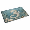 thumbnail image 2 of Coastal Seahorse Blue Green Door Mat&nbsp;Indoor Outdoor Entrance, Non Slip Rug for Kitchen Bathroom Entryway Rug, Summer Ocean Starfish Coral Washable Doormat Floor Mat for Office 20x31.5 Inch, 2 of 8