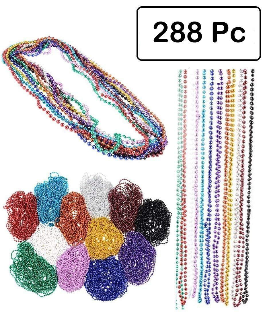 48 Inch12mm Necklaces for Mardi Gras Celebrations Home Decorations Bulk Mascarade Party Supplies for Costume Long Beaded Necklaces for 20’s Party FAVONIR Pearl Bead Necklace Decor Parade 