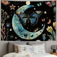 thumbnail image 2 of PIKWEEK Blue Butterfly Moon Flower Tapestry Botanical Boho Plant Floral Tapestry for Bedroom Aesthetic Hippie Tapestries Wall Hanging Vintage Tapestry for Living Room Dorm Painting, 2 of 6