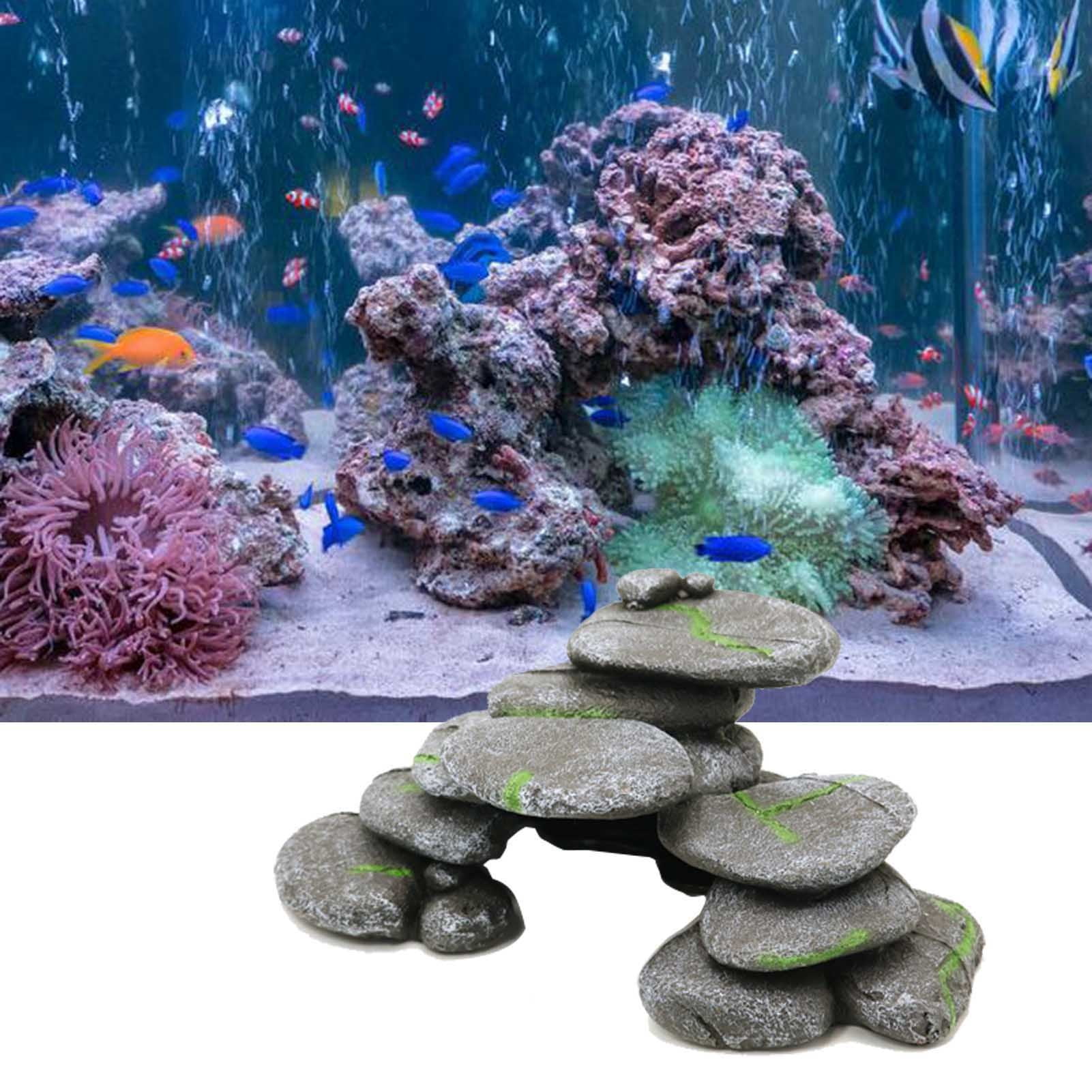 Fish Tank Aquarium Rocks For Fish Tank Underwater Landscape Aquarium Mountain View Ornament for Fish Shrimp Hiding Aquarium Ornament