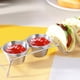 thumbnail image 4 of Soportes de pie para conchas de taco: paquete de 2 bandejas para tacos de acero inoxidable de primera calidad con 2 tazas de ensalada, capacidad para 3 tacos cada uno, manteniendo las conchas en, 4 of 8