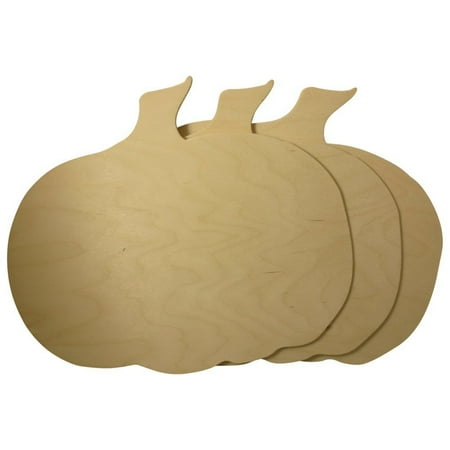 wooden cutout large pumpkin unfinished wood woodpeckers 3 pkg
