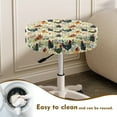thumbnail image 4 of ZIATUBLE Rooster Daisy Bar Stool Seat Covers Mushroom Stool Seat Cover Protector with Elastic Bottom Stool Cushion Slipcovers for Chairs 14"-16" Removable Round Stool Covers 2 Pack, 4 of 6