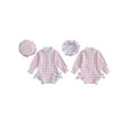thumbnail image 2 of Gupgi Baby Girl Rash Guard with Swim Cap, Infant Plaid Print Swimsuit Long Sleeve Bow Bathing Suit, 2 of 9