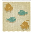 thumbnail image 3 of Ambesonne Fish Shower Curtain, Aquarium Ocean Waves, 69"Wx75"L, Sand Brown Seafoam, 3 of 3