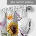 thumbnail image 5 of Spring Retro Valances for Windows Watercolor Sunflower Lavender Garden Plants Rod Pocket Curtain Valance Window Treatment Short Curtains for Kitchen Living Room, 60"x14", 5 of 9