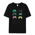 thumbnail image 7 of Game Consoles Men's T Shirts Colorful T-Shirt for Men Crew Neck Tees Cotton Tops, Black, S, 7 of 7