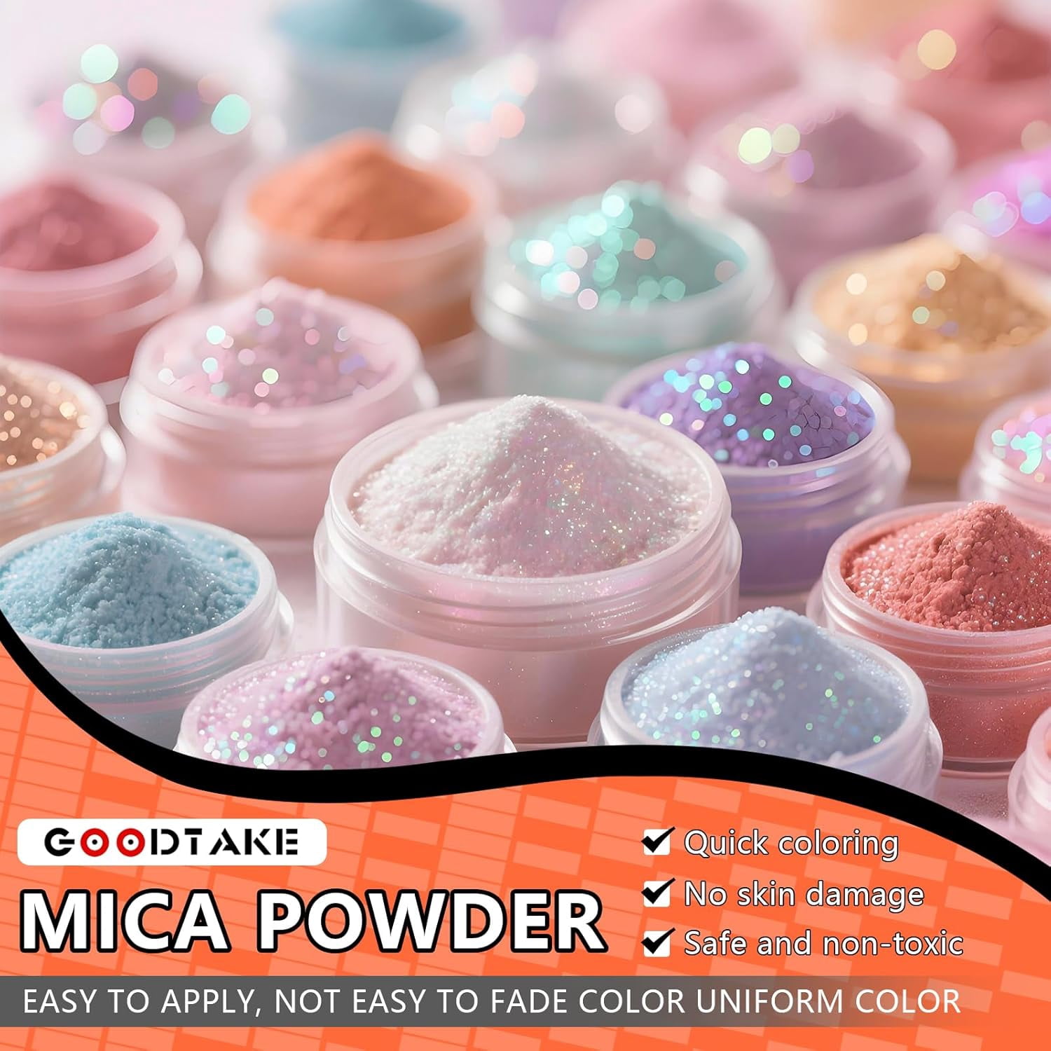GOODTAKE Red Mica Powder – Mica Powder for Resin, Candle Making, Soap Making – Mica Pigment Powder – Soap Making Dye – for Nail Polish, Eye Shadow, Slime Mica Powders (Red, 4 oz)
