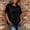 Black, variant on CYMMPU Women's Summer Linen Blend Blouse, Loose Fit with Fringe Trim, Short Sleeve Casual Tunic for Boho Style White S