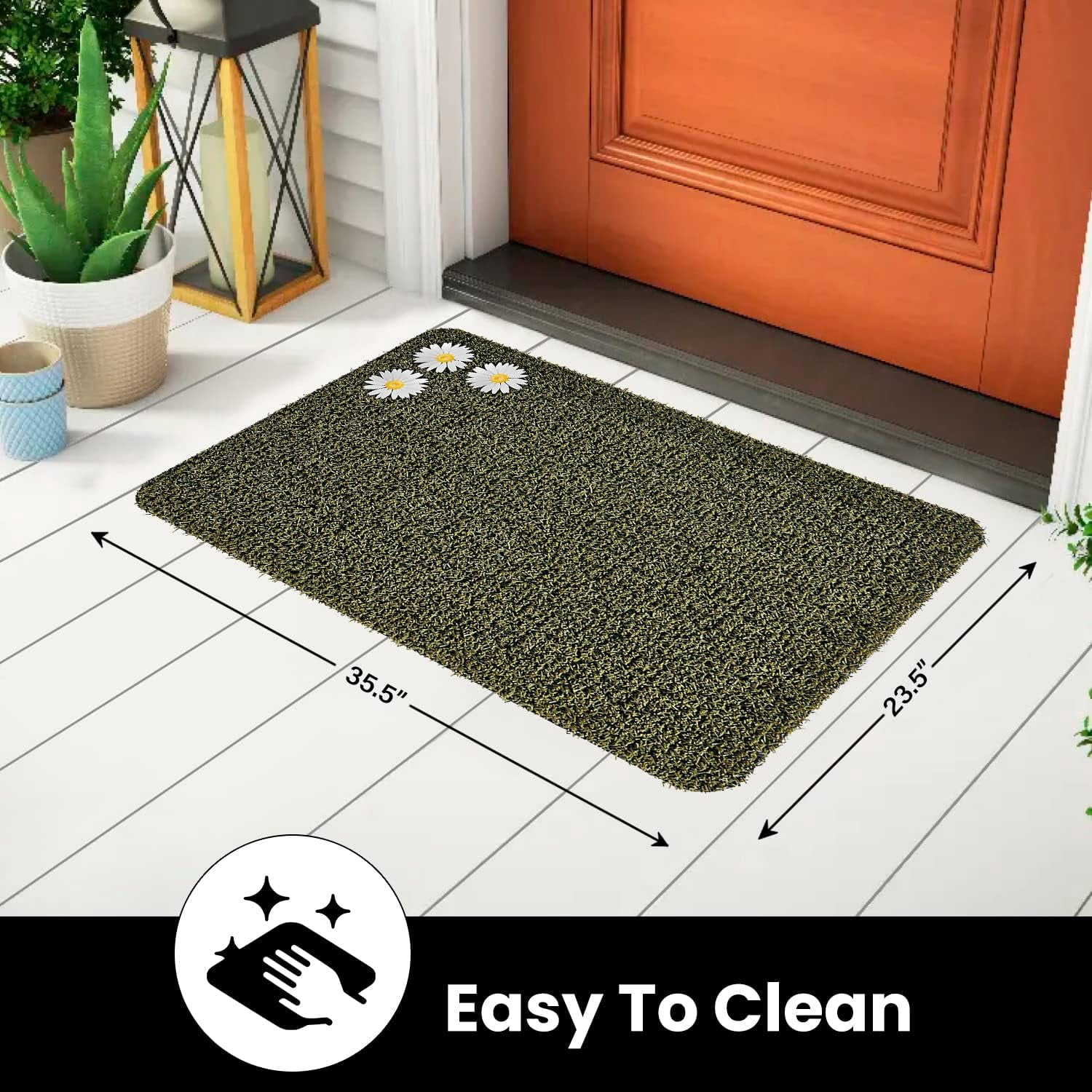 Daisy Classic AstroTurf Scraper Doormat 23.5 x 35.5 inch Urban Green Outdoor Use