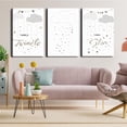 thumbnail image 2 of Canvas Poster Children's Room Wall Painting Set Watercolor Animal Theme Giraffe Bear Elephant Illustration Dream Sky Baby Room Decoration Three-piece Set Artwork Baby Space, 2 of 6