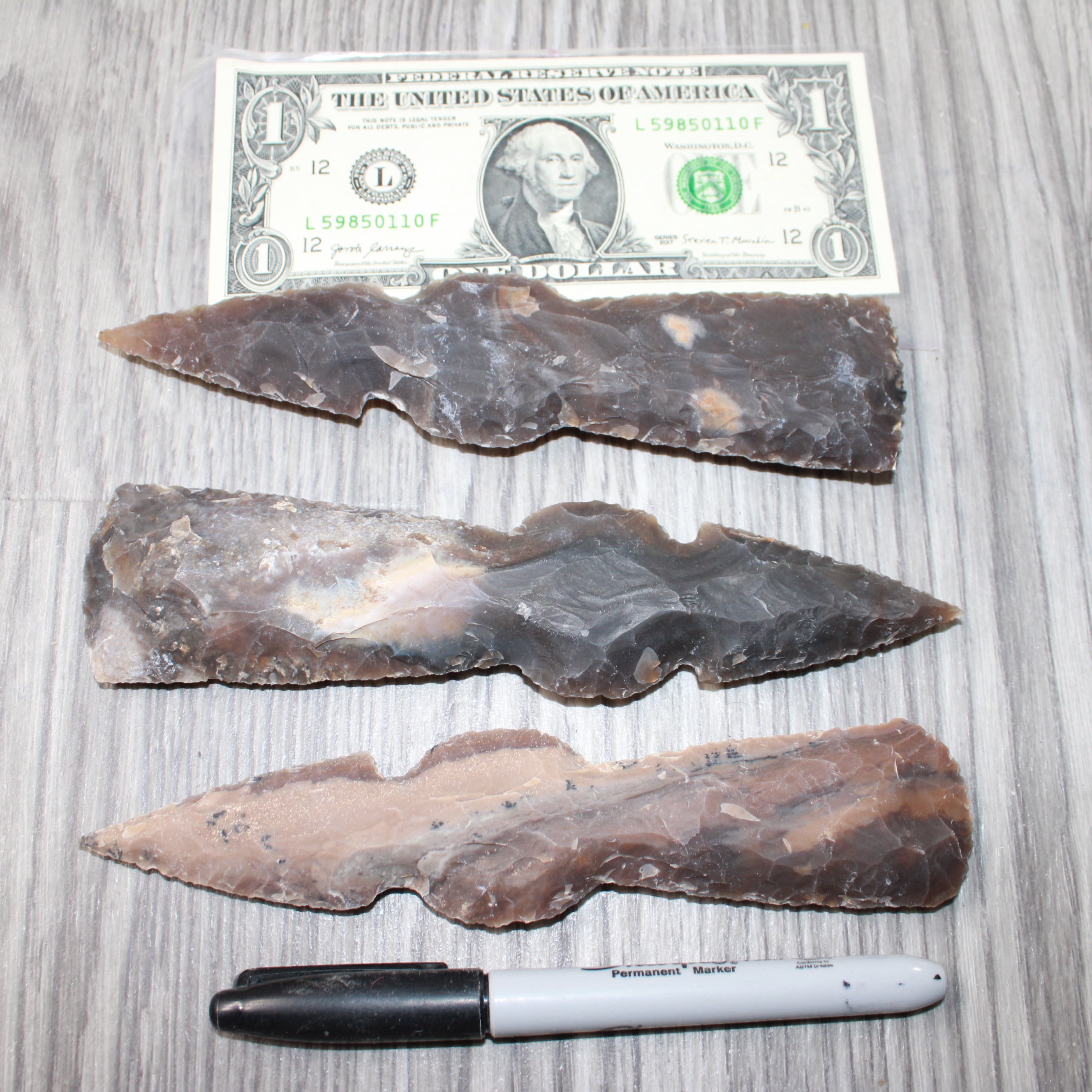 3 Stone Ornamental Tomahawk Heads #7363    Agate Jasper Ax Axe Hatchet
