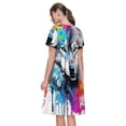 thumbnail image 6 of Vsdgher Cool Colorful Wolf for Womens Summer 2025 Casual Midi Maxi Dresses Lightweight Short Sleeve Round Neck Beach Dress -Large, 6 of 7