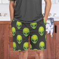 thumbnail image 7 of GZHJMY Men's Sleep Short – Cute Green Alien, Pajama Pants with Side Pockets Elastic Waistband Drawstring, Christmas New Year Birthday Gifts, Small, 7 of 7