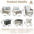 thumbnail image 2 of Vcatnet 11 Pieces Patio Outdoor Conversation Set All Weather Wicker Furniture Swivel Rocking Chairs Sofa Set with Fire Pit Table and Solar Lamp Coffee Table,Gray, 2 of 9