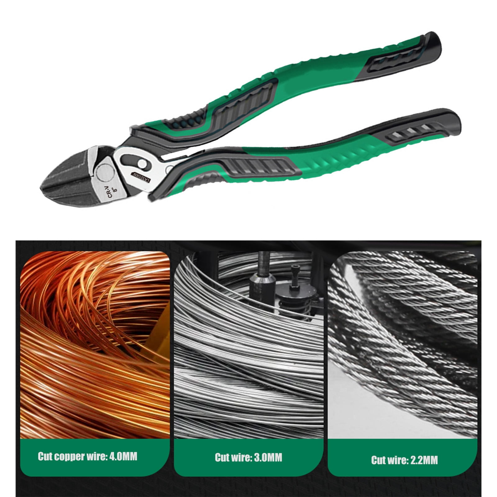 Ergonomic Handle Pliers with Eccentric Mechanism Wire Cable Cutter Hand Tool for Increased Clamping Force and Comfort