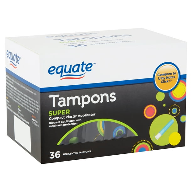 Equate Super Absorbency Unscented Tampons with Compact Plastic