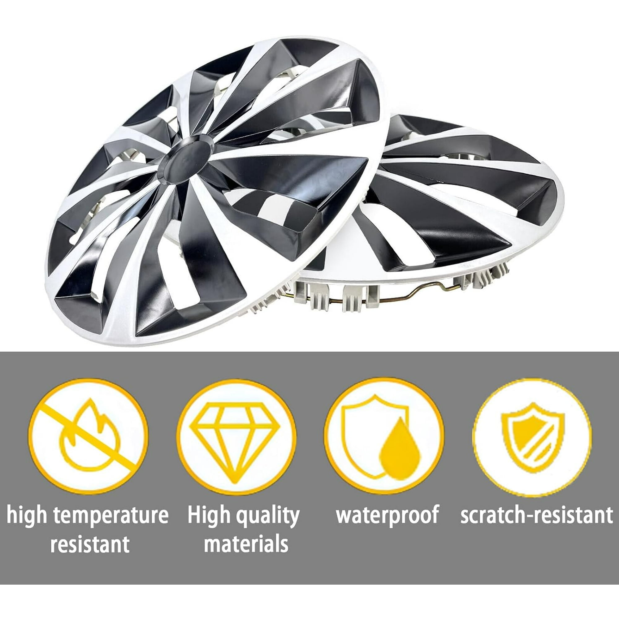 16" Hubcap Wheel Cover Replacement,Universal Wheel Rim Cover Exterior Accessories,Snap on Car Truck SUV-4pack