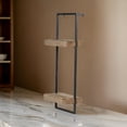 thumbnail image 6 of Benjara Yin 27" Wall Shelf with 2 Tiers- Rectangular Black Iron- Brown Wood, 6 of 6