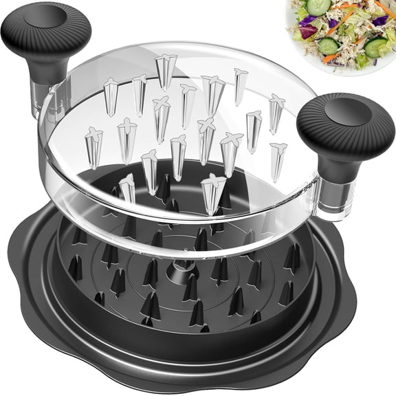 10" Pro Chicken Shredder Tool Twist Large for Kitchen, BPA-Free Food-Safe Meat Grinder, Visible Chicken Breast Meat Shredder with Strong Anti-Slip Bottom & Ergonomic Handle, Black
