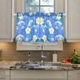 thumbnail image 5 of Jellyfish Plumeria Wave Pattern Tier Curtains Tier Kitchen Living Room Bedroom Balcony 2 Panels 27x24 Inch, 5 of 9