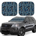 thumbnail image 1 of Balery Blue Leaves A Parasol para parabrisas de coche de 2 piezas | Parasol plegable para parabrisas delantero de coche para la mayoría de sedanes-Large, 1 of 6
