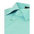 thumbnail image 4 of Men's Slim Fit Button Up Long Sleeve Solid Dress Shirt - Aqua - L (16-16.5) 34/35 sleeve, 4 of 5