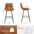 thumbnail image 7 of Kepane 24" Set of 4 Whiskey Brown Dining Chairs Modern Upholstered Faux Leather Armless Side Chairs with Sturdy Metal Legs, Perfect for Kitchen, Dining Room, or Small Spaces, 7 of 7