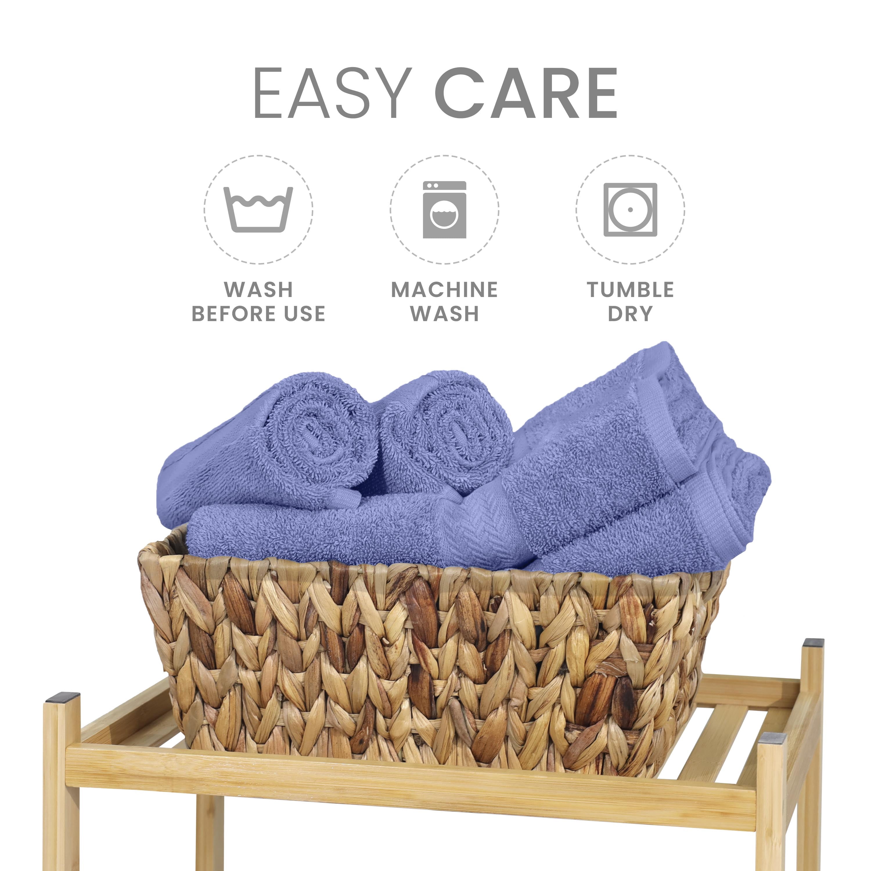 Martex 6-Piece 100% Ringspun Cotton Towel Set, Quick Dry Soft & Absorbent, Lavender