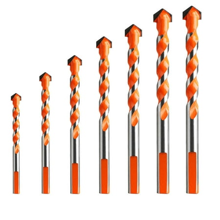 

7Pcs Alloy Triangle Spiral Drill Bits Drill Bit Sets Rotary Tools for Glass Tile