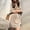 c01Beige, variant on Half Sleeve Velvet Blouse Dress for Women Spring Casual Draped Cowl Neck Tunic Dress A Line Knee Length Mini Dresses Red L