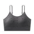 thumbnail image 2 of Women's Spaghetti Strap Cami Bra Adjustable Strap Seamless Comfortable Wireless Daily Bralette Gray One Size, 2 of 7