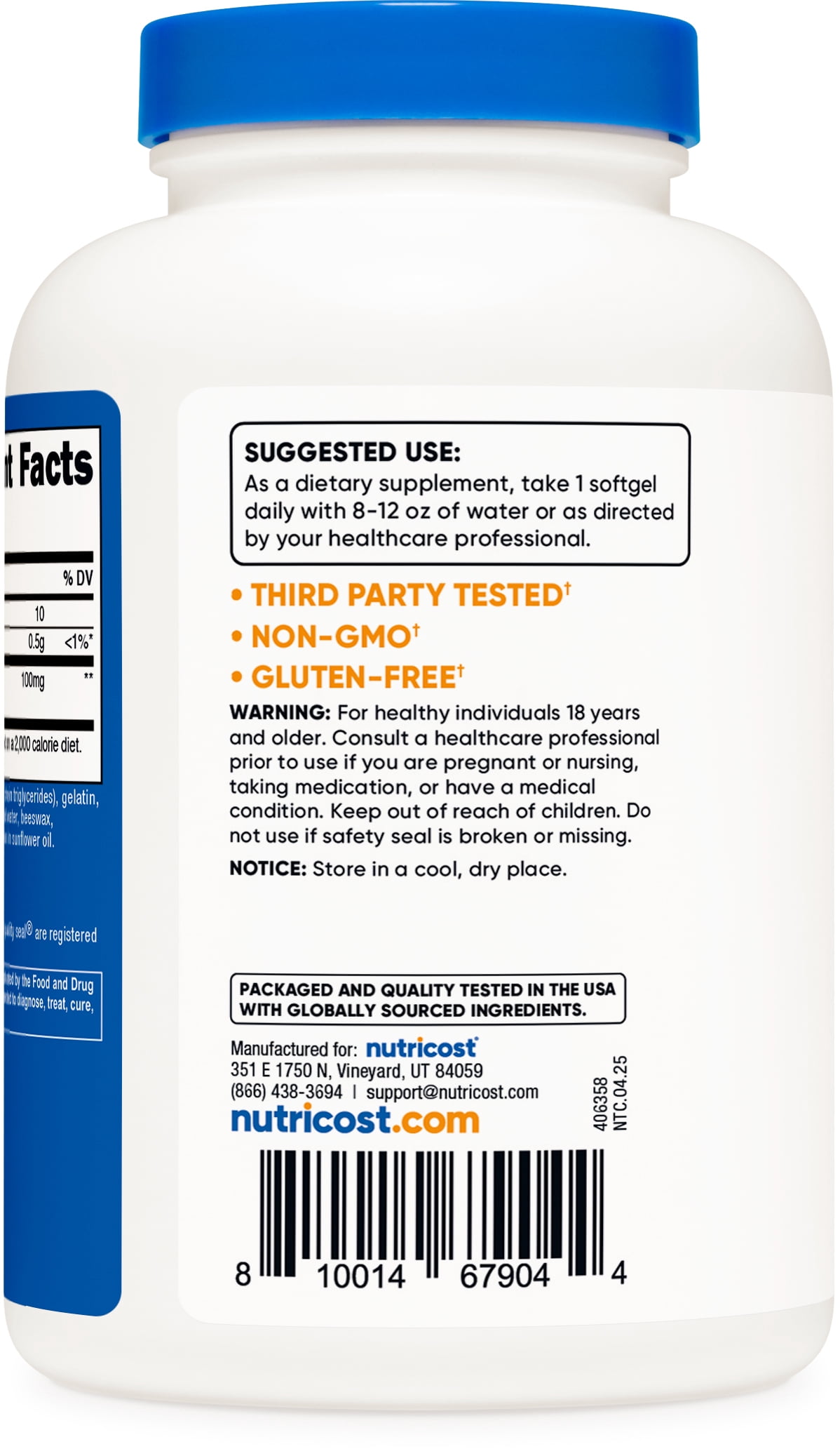 Nutricost Ubiquinol Softgels (100mg, 240 Softgels) - Superior Absorption Antioxidant | Active Form of CoQ10 - Gluten Free, Non-GMO