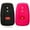 black and pink, variant on Dobrev 3 Buttons Silicone Smart Key Case Rubber Cover Skin Fob Holder for Toyota CH-R Prius Smart Key (Pink)