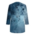 thumbnail image 4 of Pounoo Womens Summer Tops V Neck Retro Floral Print 3/4 Sleeve Tops for Women Casual Loose Tee Shirts Beach Vacation Outfits Gift, 4 of 6