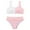 B/white pink, variant on URMAGIC URMAGIC Big Girls Tank Bikini Set 2-Pieces Swimsuit Block Color Bathing Suit Beachwear,7-14T