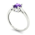 thumbnail image 2 of 1 ct Oval Cut Natural Amethyst Solitaire 18K White Gold Womens Engagement Ring, 2 of 5