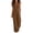 Brown, variant on Womens Sleeveless Cotton Blend Jumpsuits with Pockets Button Down Wide Leg Stand Collar Long Rompers for Summer Daily Beach Vacation Brown