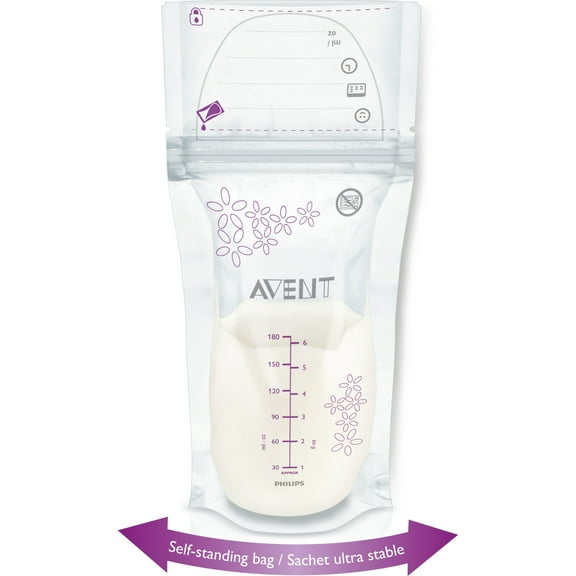 Philips AVENT 6-oz Breast Milk Storage Bags, 50-Count, BPA-Free