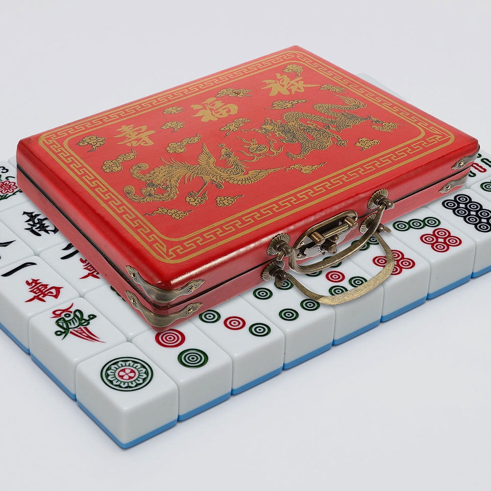 Lidded Mahjong Storage Box Mahjong Set Storage Case Gift Wrapping Box for Mahjong