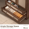 thumbnail image 5 of Brafabhome 71"H Armoire Wardrobe Closet with 2 Drawers, Farmhouse 2 Doors Armoire Cabinet with Hanging Rod, Modern Freestanding Wardrobe Clothes Cabinet for Bedroom | Walnut(2 Set), 5 of 6