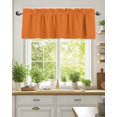 thumbnail image 2 of Orange Valances for Windows Solid Color Valance Rod Pocket Light Filtering Short Window Treatments Curtains for Kitchen Bathroom Living Room Bedroom, 1 Panel, 42 x 18 Inch, 2 of 7