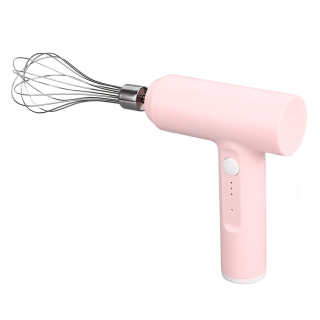 Electric Hand Mixer, Cordless Hand Mixer Curved Edges Fast Stirring 1500mah Lithium Battery 4 Modes For Cake Baking For Kitchen Pink