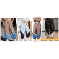 thumbnail image 5 of Womens Slouchy Nylon Pants Casual Colorblock Workout Ankle Pants Baggy Wide Leg Track Pants, 5 of 7