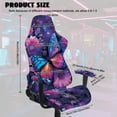 thumbnail image 2 of Whosucclay Galaxy Butterfly Flower Print Gaming Chair Cover, Office Chair Cover with Zipper, Stretch Anti-dust Universal, Removable High Back Computer Seat Protector for Pets, 2 of 8