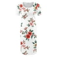 thumbnail image 4 of Delliss Women's Maternity Dress - Printed Fitted Stretch short Sleeve W/Ruched S-XL, 4 of 5