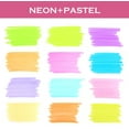 thumbnail image 2 of Writech Retractable Highlighters Chisel Tip Assorted 12 Neon & Pastel Colors Ideal for HighLighting Underlining or Writing Notes Journaling Supplies (Neon+Pastel), 2 of 6