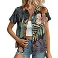 thumbnail image 2 of Ounisa Womens Short Sleeve Shirts Lapel Hawaiian Printed Button Detail Loose Fit Cotton 2026 Spring Summer Vacation Casual Fashion Comfortable Tops S-2XL, 2 of 6