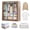 Brown, variant on E-Greetshopping Portable Closet Organizer, 67"x49"x18" Wardrobe Closet with 3 Hanging Rods, 6 Clothes Storage Organizer Shelves, Dustproof Non-woven Fabric Closet Storage,Silver