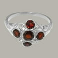 thumbnail image 6 of LBG British Made 925 Sterling Silver Natural Garnet & Cubic Zirconia Womens Statement Ring - 33 size options - Size 11.5, 6 of 7